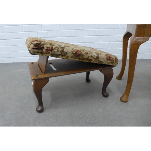 287 - Oak dressing stool with upholstered top and a 'The Comfie' leg rest stool (2)