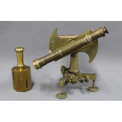 311 - 19th century French brass transit theodolite by Bellieni, etc (2)