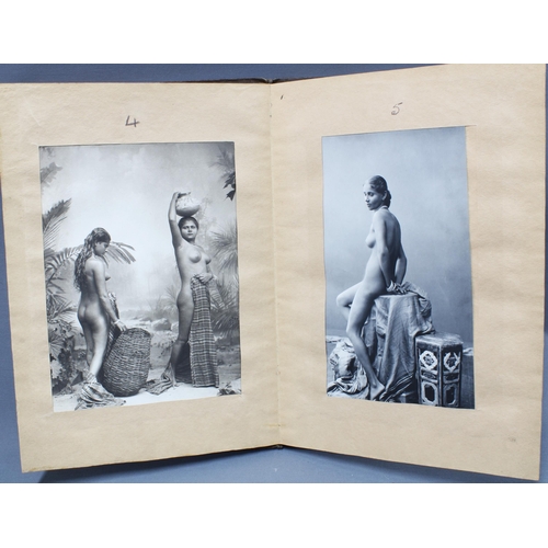 323 - Early 20th century 'Art Studies', folio containing  a set of 24 female nude prints of Ceylonese wome... 