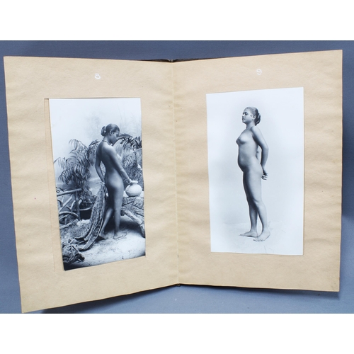 323 - Early 20th century 'Art Studies', folio containing  a set of 24 female nude prints of Ceylonese wome... 