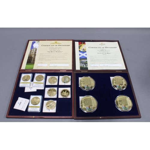 346 - Windsor Mint thirteen sets of gold plated commemorative coins, to include Portrait of a Princess, Tr... 