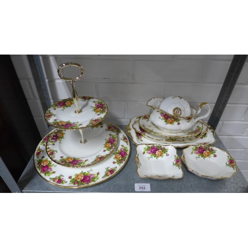 352 - Royal Albert Old Country Roses dinner service with part teaset (a lot)