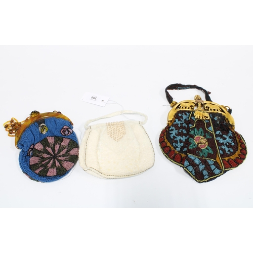 398 - Three early 20th century beaded evening bags / purses (3)