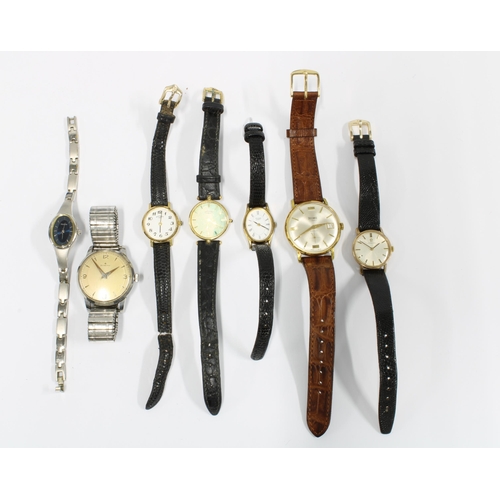 19 - A collection of ladies vintage wristwatches to include Omega, with yellow metal case and Rotary toge... 