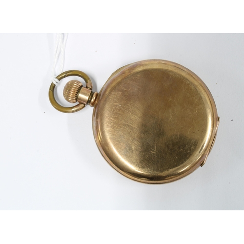 20 - Gold plated open face pocket watch, white enamel dial inscribed Lancashire Watch Co Ltd, case number... 