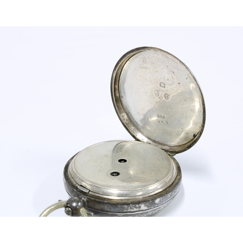 31 - Victorian Waltham silver case open face pocket watch, Birmingham 1893