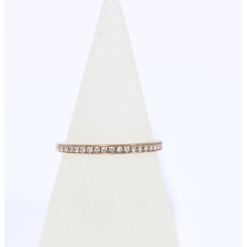 50 - 9ct rose gold eternity style ring, stamped 10ct, 9ct gold 'I' pendant, 9ct gold chain necklace, 9ct ... 
