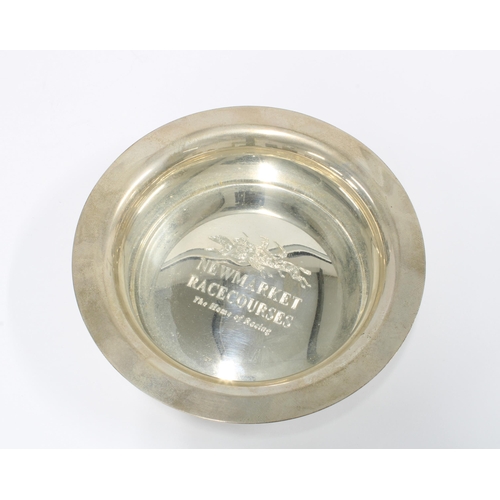 55 - 'Newmarket Racecourses - The Home of Racing', silver dish, London 2008, in fitted case, 10cm diamete... 