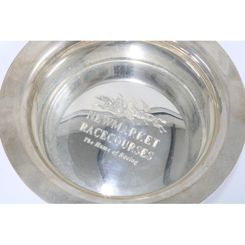 55 - 'Newmarket Racecourses - The Home of Racing', silver dish, London 2008, in fitted case, 10cm diamete... 