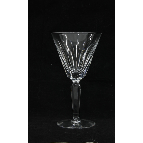 107 - Set of eight facet cut wine glasses (8) 17cm.