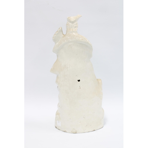 111 - 19th century Staffordshire white glazed figure of a piper, 37cm.