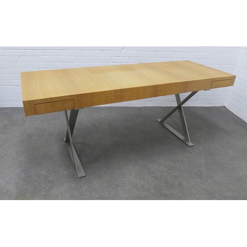 228 - A 'Max' light  oak writing desk by Antonio Citterio for Maxalto, designed 2001, 72 x 180 x 65cm.