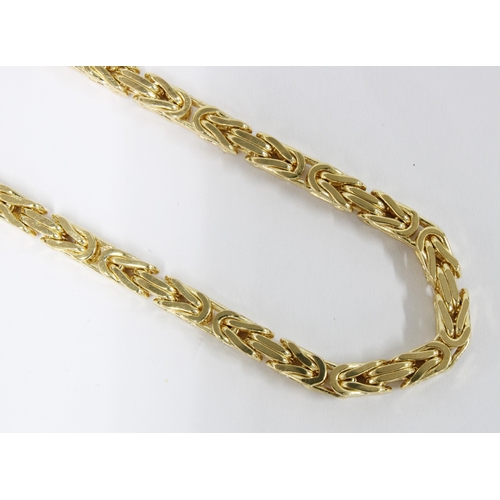 29 - 9ct gold Italian fancy link chain necklace, stamped 375