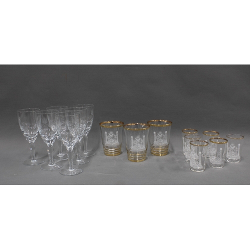 382 - Set of wine glasses and a group of Masonic tumblers (15)