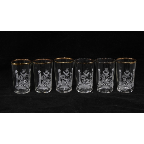 382 - Set of wine glasses and a group of Masonic tumblers (15)