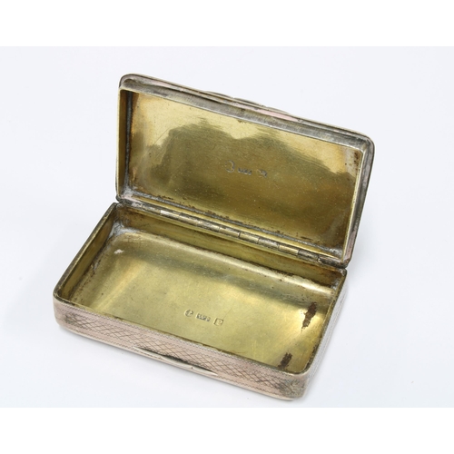 39 - Georgian silver gilt snuff box, William Pugh, Birmingham 1813, 7.5 x 4.5cm