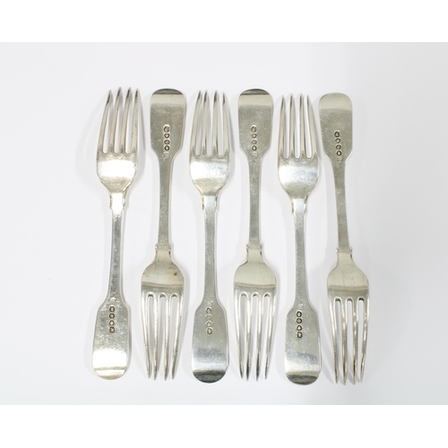 4 - Set of six hanoverian silver dessert forks, Samuel Hayne & Dudley Cater, London 1837, (6)