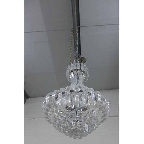 410 - Perspex chandelier light fitting, modern, 80 x 54cm.