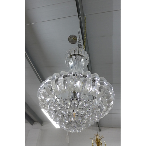 410 - Perspex chandelier light fitting, modern, 80 x 54cm.