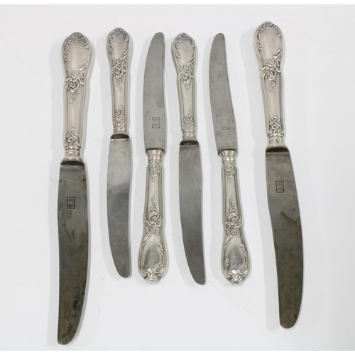 411 - Late 19th century silver plated cutlery service in Louis XV rococo style, 12 place setting