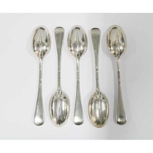 5 - A quantity of 18th & 19th century silver teaspoons, various hallmarks together with a set of six epn... 