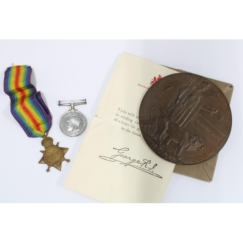 30 - British Army WWI Memorial Plaque / Death Penny for Reginald Flint, together with his War Medal and 1... 