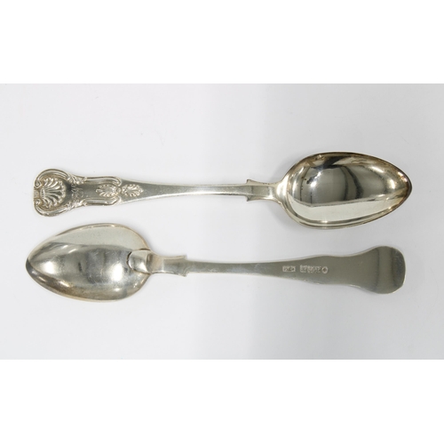 57 - Victorian Scottish silver teaspoons and matching sugar tongs, Edinburgh 1854 and two Scottish silver... 