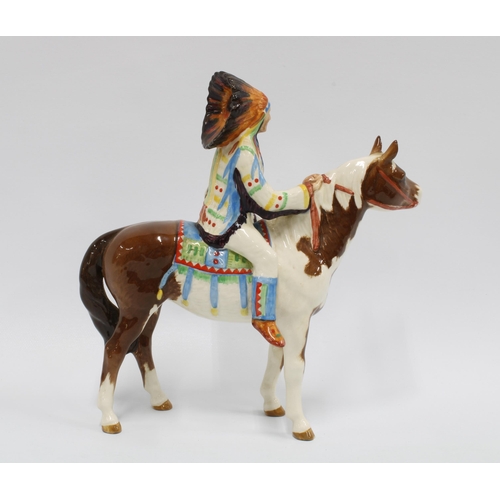 116 - Beswick Indian on Skewbald horse,  21cm