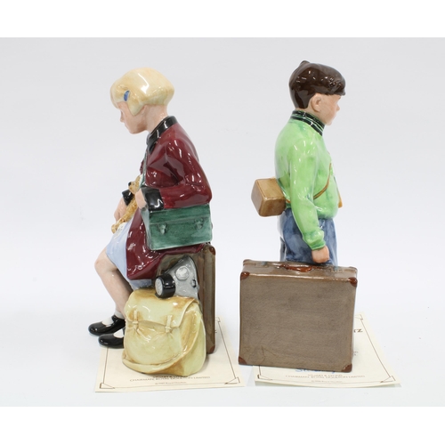 122 - Two Royal Doulton limited edition Children of the Blitz figures, 'The Boy Evacuee' HN3202, no. 2175/... 