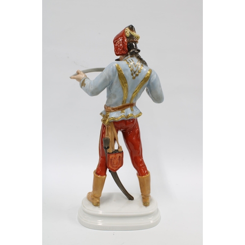 137 - Large Herend figure of Hadik Hussar, Field Marshal of the Habsburg Army, signed K.Strobl, 40cm