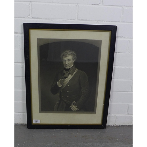 194 - Lieutenant General Sir Colin Campbell, framed print, 47 x 59cm overall