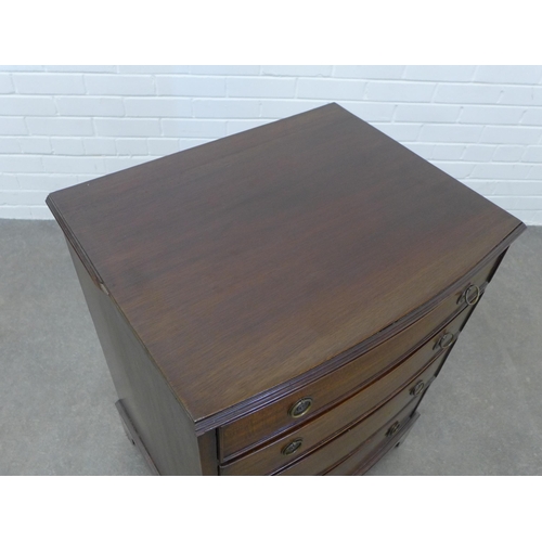 239 - Mahogany bow front chest of drawers. 81 x 64 x 50cm.