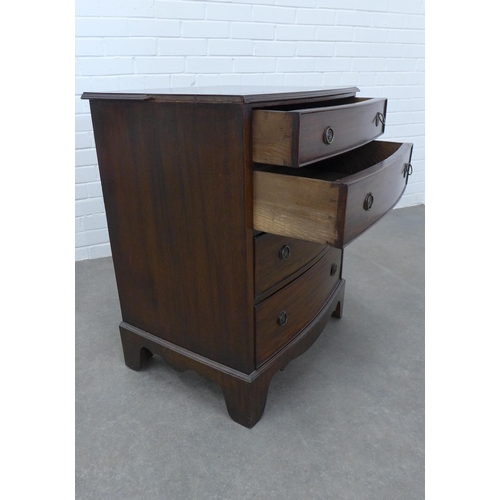 239 - Mahogany bow front chest of drawers. 81 x 64 x 50cm.