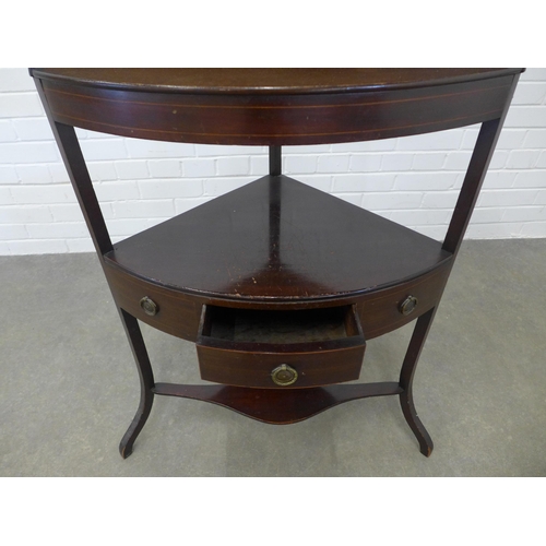 252 - Georgian mahogany corner wash stand. 115 x 62 x 40cm.