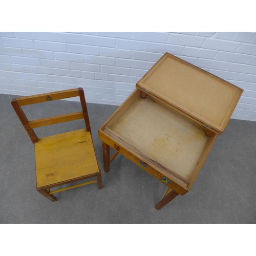 253 - Vintage Tri-Ang child's desk and chair. 63 x 52 x 44cm. (2