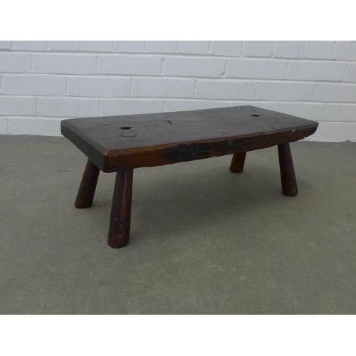 262 - Primitive oak four legged joint stool, 18 x 53 x 24cm.