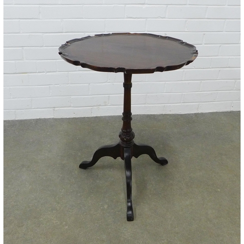 286 - 19th century mahogany pie crust table, (top a/f with losses to outside edge) 63 x 50 x 50cm