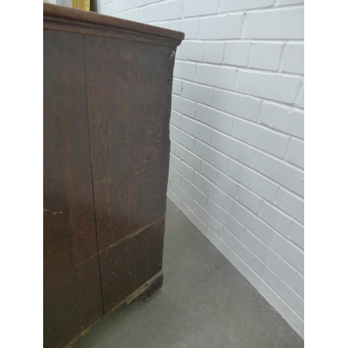 293 - 19th century oak chest, rectangular top over two short and three long drawers with bun handles, , on... 