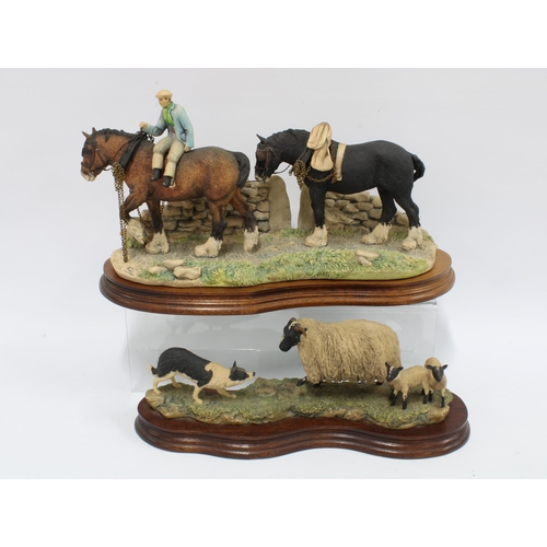 307 - Two Border Fine Arts figure groups on wooden bases (2) 37cm.