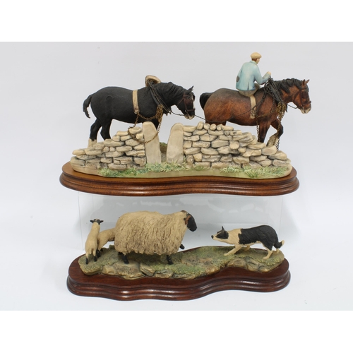 307 - Two Border Fine Arts figure groups on wooden bases (2) 37cm.