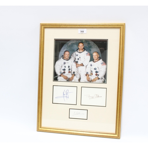 368 - An Apollo 11 Moon Landing group of signatures, comprising the autographs of Neil Armstrong, Buzz Ald... 