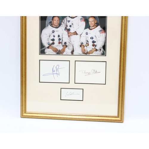 368 - An Apollo 11 Moon Landing group of signatures, comprising the autographs of Neil Armstrong, Buzz Ald... 