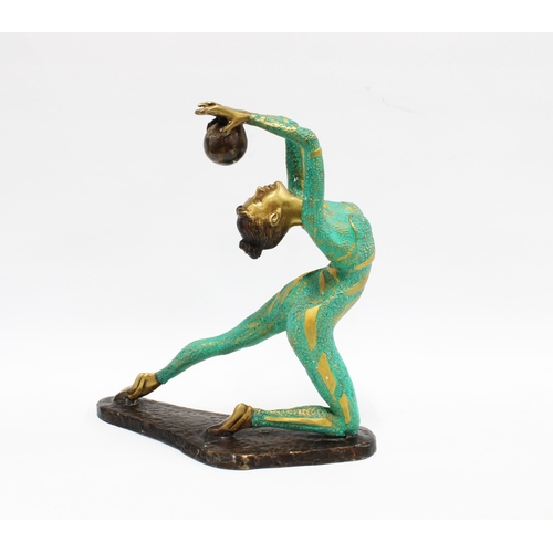 394 - Art Deco style bronze figure of a rhythmic dancer  35 x 32cm