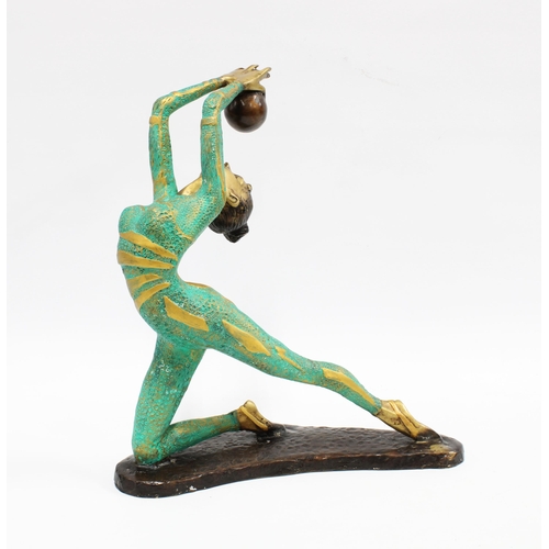 394 - Art Deco style bronze figure of a rhythmic dancer  35 x 32cm