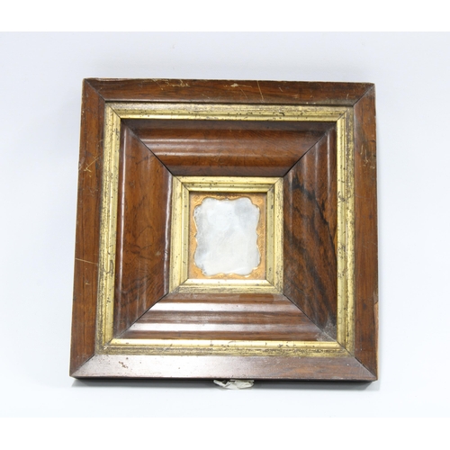 399 - 19th century rosewood frame containing a daguerreotype image of a gent, framed under glass 25 x 25cm... 