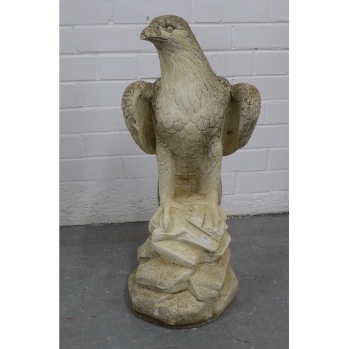 406 - Composition garden eagle, 63cm.