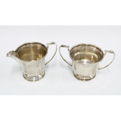 43 - George VI silver cream jug and sugar bowl, Charles S Green & Co Ltd, Birmingham 1939 (2)