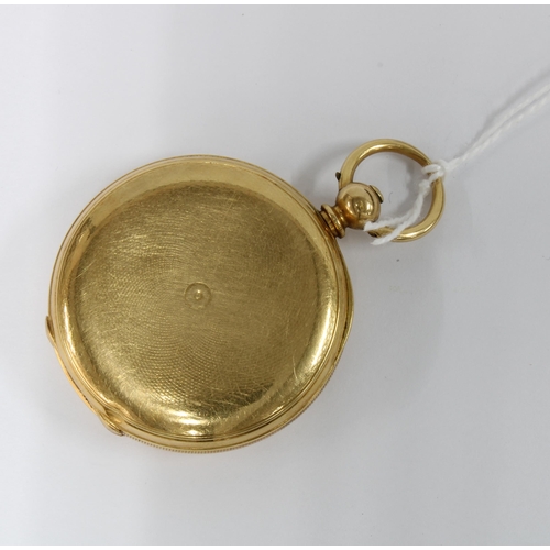 72 - Victorian 18ct yellow gold full hunter pocket watch, Birmingham 1880