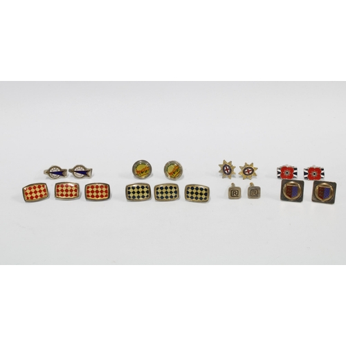 72A - A large collection of silver, white metal and gilt metal cufflinks and tie clips, retailed by Tomas ... 