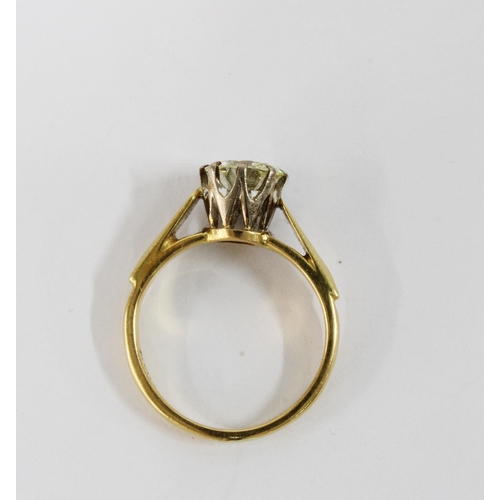 77 - 18ct yellow gold diamond solitaire ring with a round brilliant cut diamond weighing approx 1 carat, ... 